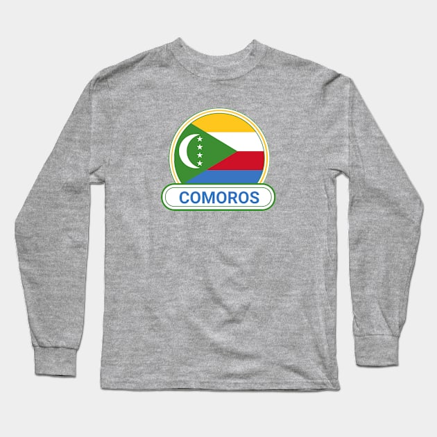The Comoros Country Badge - The Comoros Flag Long Sleeve T-Shirt by Yesteeyear